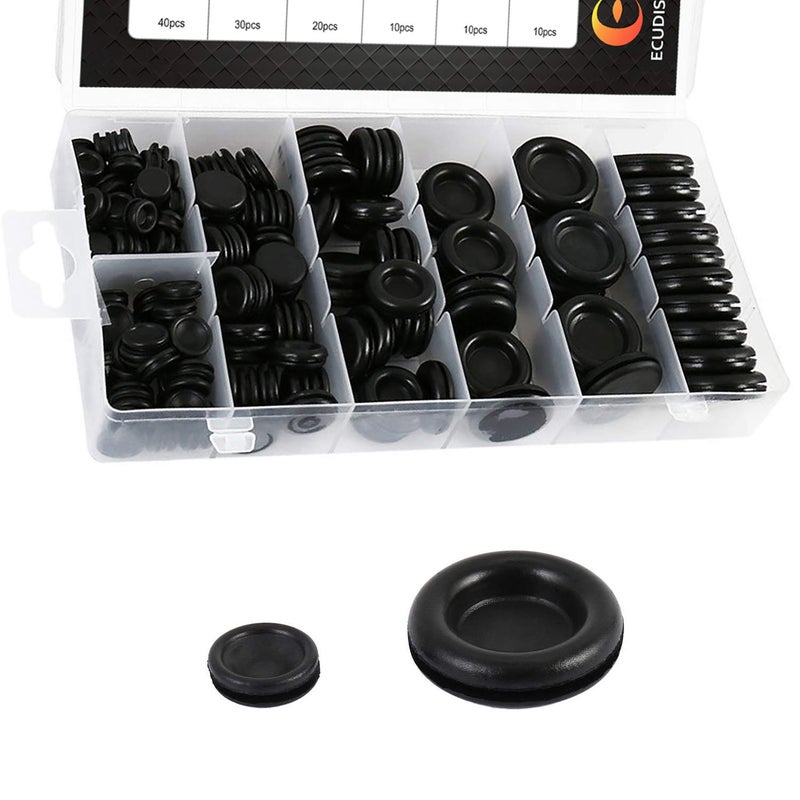 ECUDIS 170Pcs Rubber Grommet Firewall Hole Plug Set Electrical Wire Gasket Assortment  Set of 7 Different Metric Sizes for Car  Pump (Set of 1) - Image 4